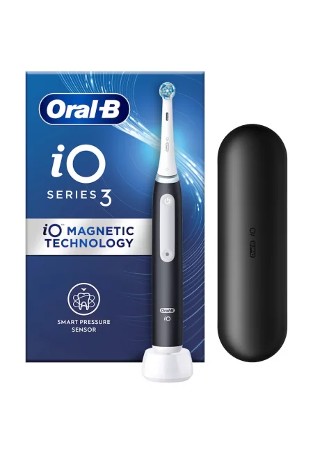 Електрическа четка за зъби  iO 3 - 1 резервна глава - 1 калъф за пътуване - Черен/Светло бял