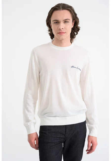 Фино плетен пуловер с вълна