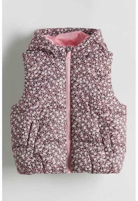 Флорален елек с качулка