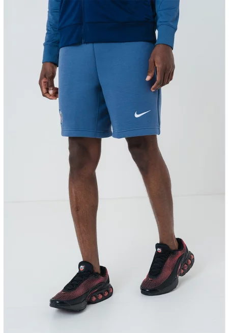 Футболни шорти с еластична талия - Тъмносин