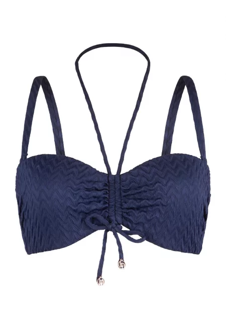 Горен бански с отделящи се презрамки - Морскосин