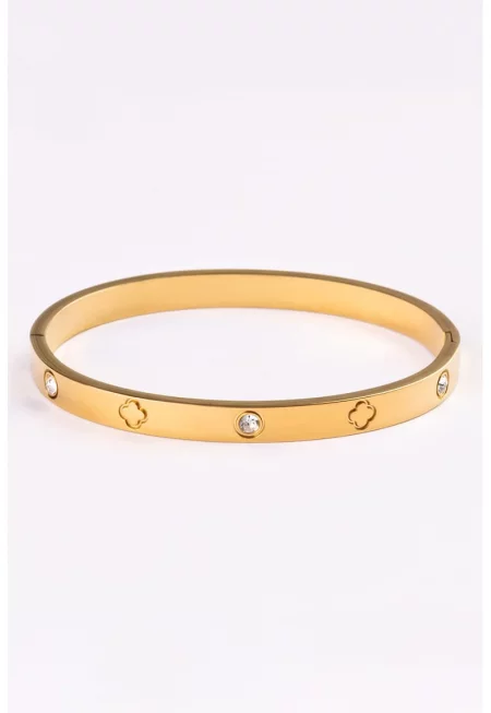 Гривна с 18K злато и кристали - Златист