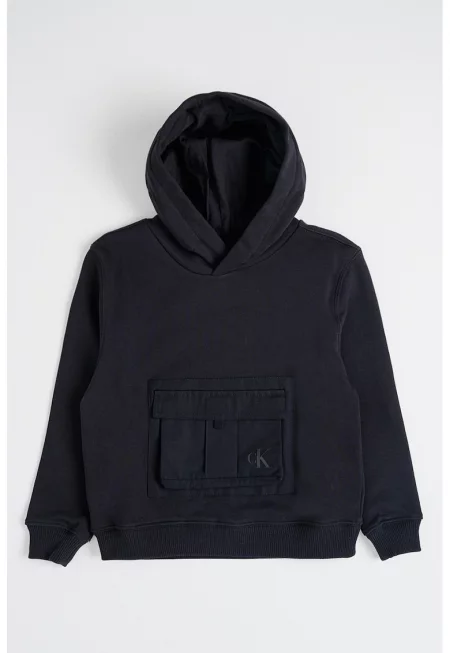 Худи с джоб - Черен