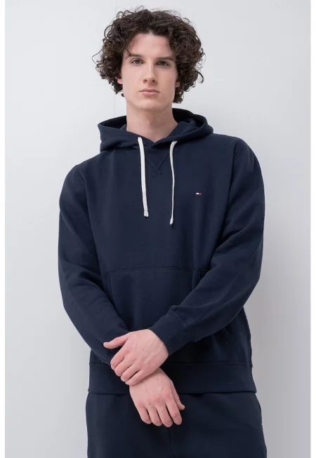 Худи с джоб кенгуру - Тъмносин