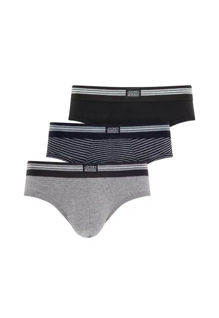 Jockey - Памучни слипове с лого - 3 чифта