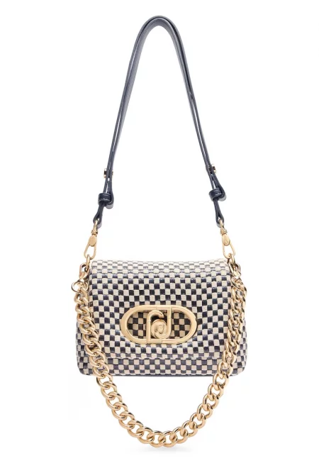 Карирана чанта за рамо Vichy Lapuffy - Бял/Черен