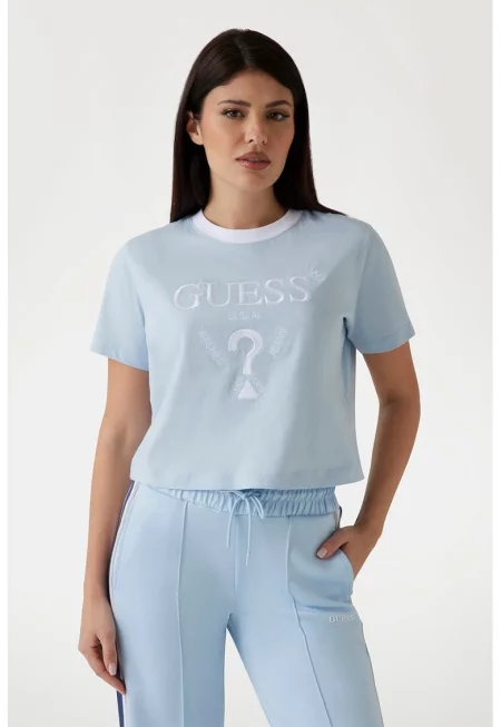 Къса фитнес тениска с лого