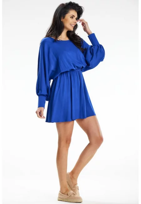 Къса Рокля с Дълъг ръкав - Кръгла A640