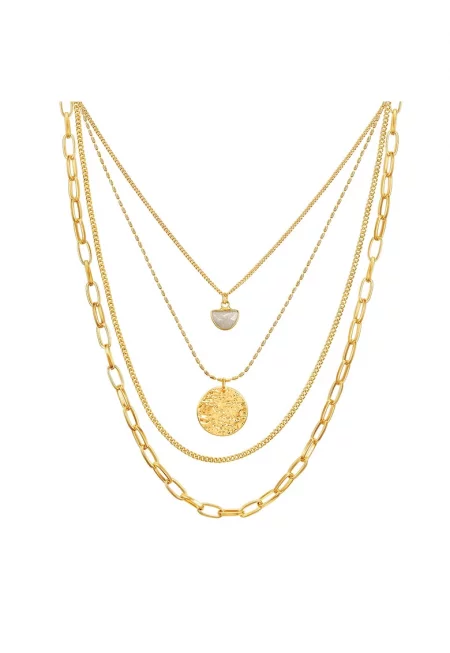 Колие с 14K злато - Златист