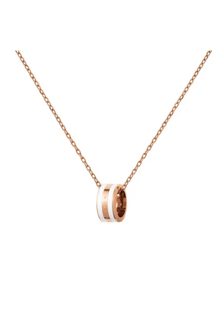 Колие с висулка  Emalie Rose Gold White