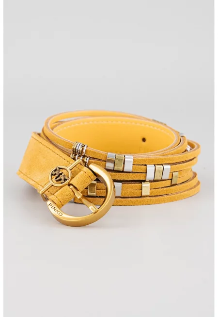 Кожен колан с метална тока - Камел