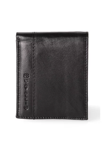 Кожен портфейл с двойно прегъване - Черен