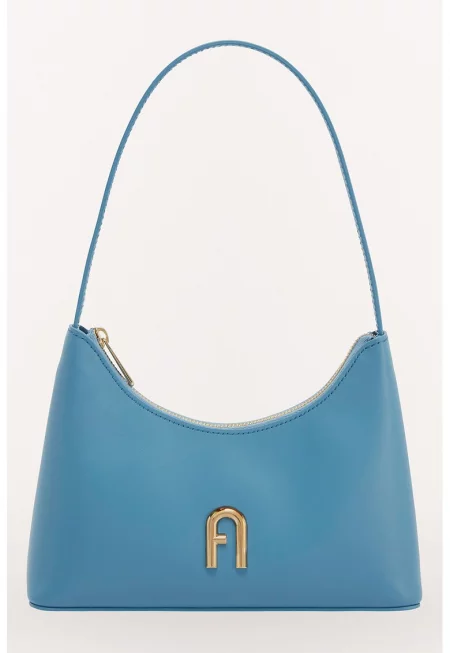 Кожена чанта с дълга дръжка Diamante - Тюркоаз