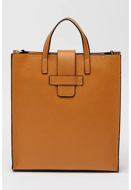 Кожена чанта Tote с отделяща се презрамка