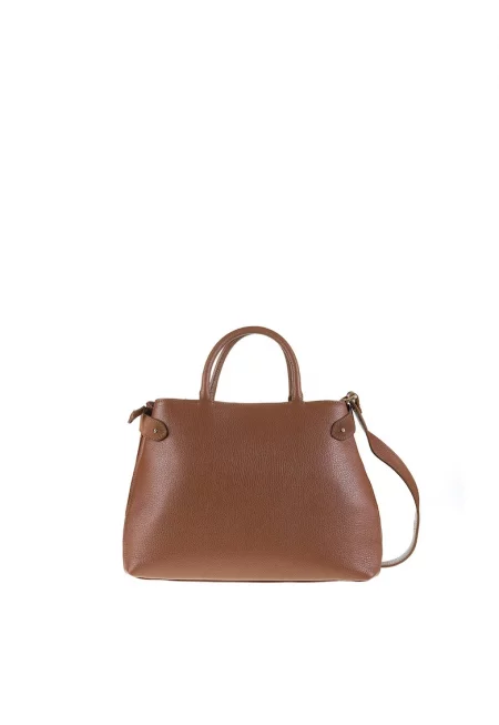 Кожена чанта за рамо Lumina Chic с декоративна тока