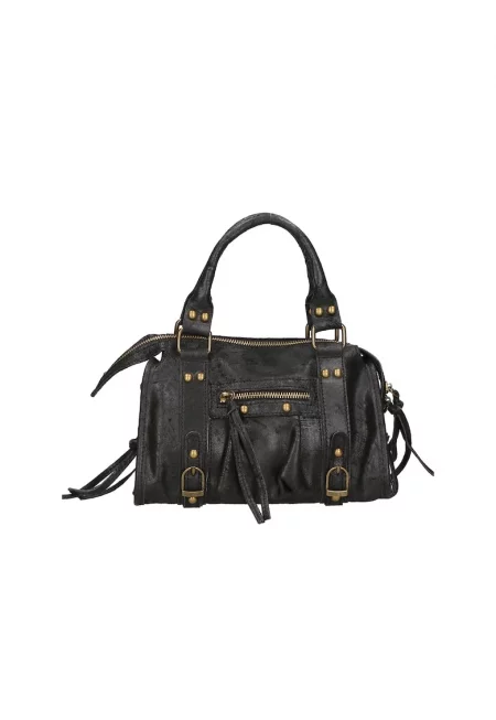 Кожена чанта за рамо от еко кожа - Черен