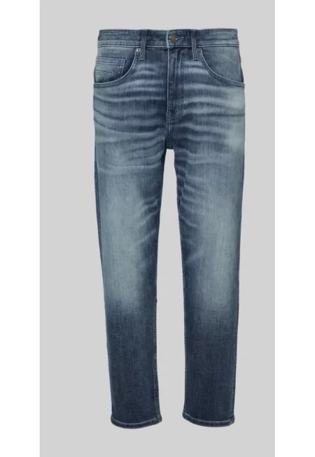 Мъжки дънки Mauro с избеляла визия - кройка Conica - - Тъмносин