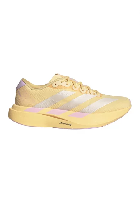 Обувки Adizero Evo за бягане с лого - Неоново жълто/Сребрист