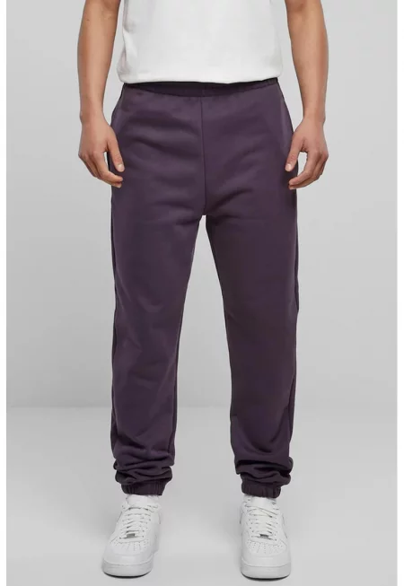 Памучен спортен панталон с еластична талия - Виолетов