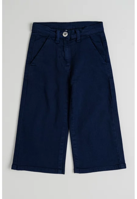 Панталон с джобове - Бял/Тъмносин