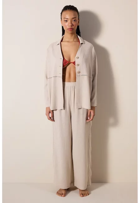 Плажна риза - Бежов