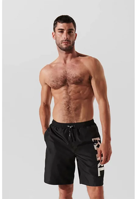 Плувни шорти с лого - Бял/Черен