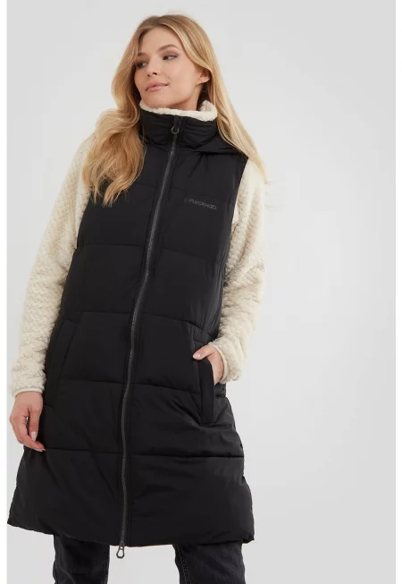 Подплатен елек Scarlet с качулка - Черен