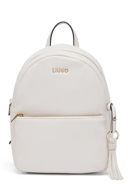 Раница с преден джоб и пискюл - Мръснобял