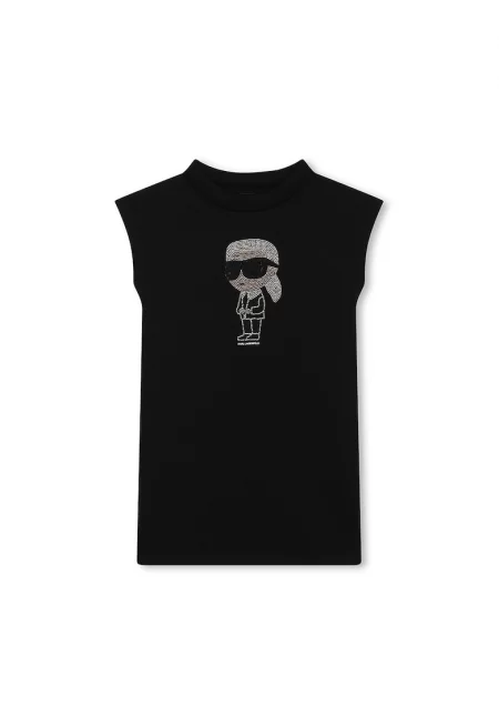 Рокля с памук и декоративни камъни