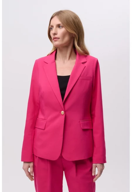 Сако с раздвоен ревер и джобове с капаче - Фуксия