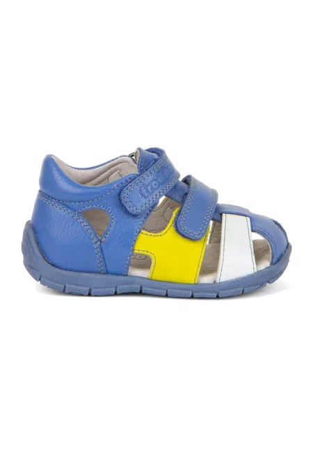 Сандали с велкро - Бял/Жълт/Светлосин