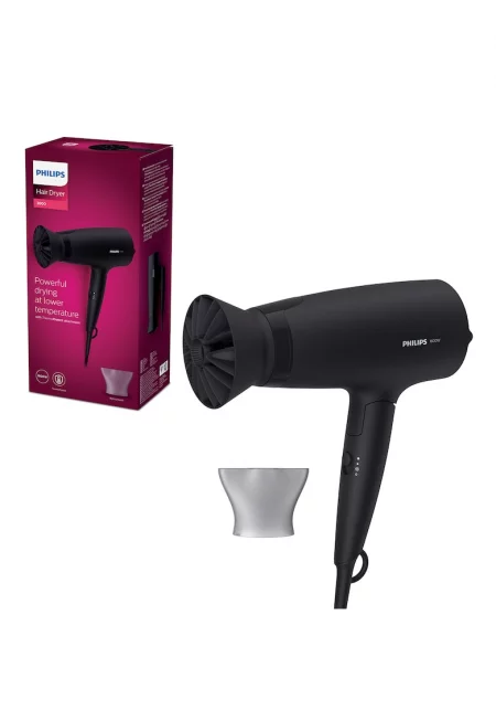 Сешоар  BHD308/10 - 1600W - Аксесоар Thermo Protect - 3 настройки за скорост/температура - Концентратор 14 мм - Черен