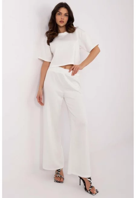 Set of Loose T-shirt & Pants - Екрю