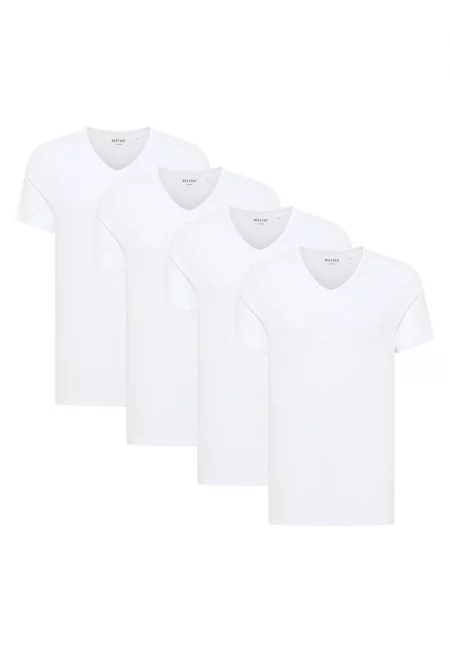 Шпиц тениска с органичен памук - 4 части - Бял