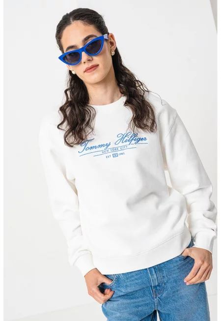 Суитшърт с паднали ръкави - Мръснобял