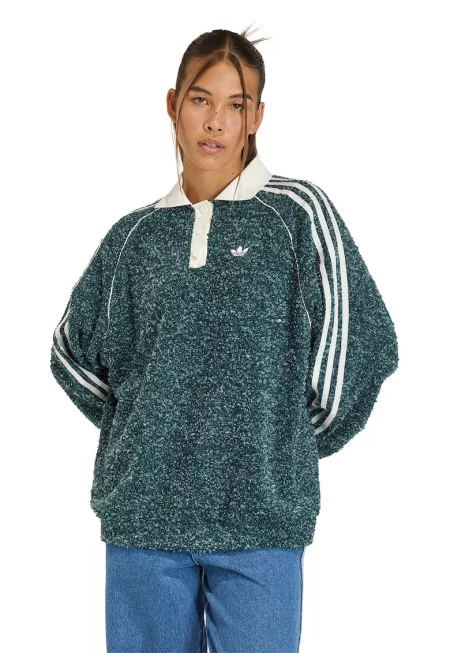 Суитшърт с реглан ръкави - Зелен/Слонова кост