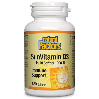 SunVitamin D3 1000 IU / Витамин D3 1000 IU, 180 софтгел капсули