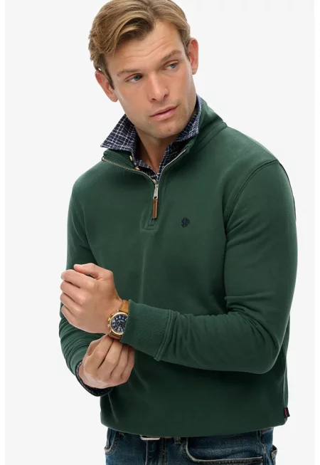 Свободен суитшърт от органичен памук с къс цип