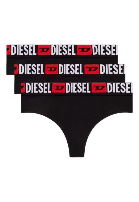 Танга с лого на талията - 3 чифта - Черен