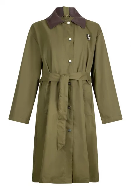 Тренч с колан и джобове