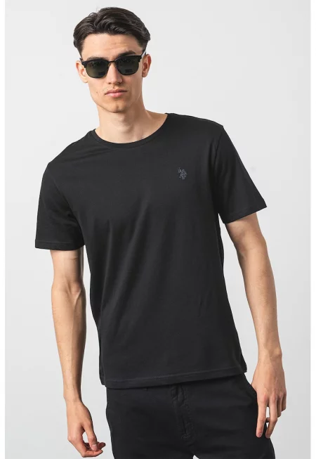 U.S. Polo Assn - Памучна тениска с овално деколте