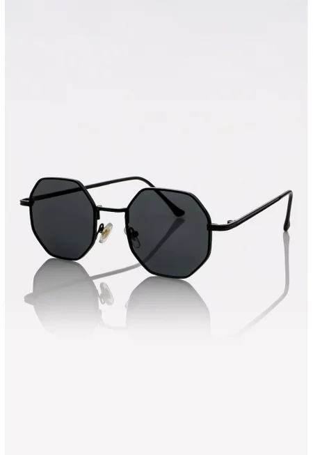 Унисекс осмоъгълни слънчеви очила - Черен