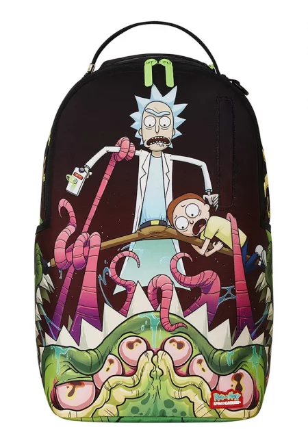 Унисекс раница Rick & Morty - 18 л - Зелен - Яркорозово - Светлосин