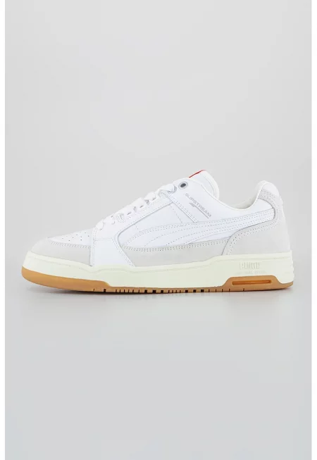 Унисекс спортни обувки Ami Slipstream от кожа и велур - Бял/Светло сив