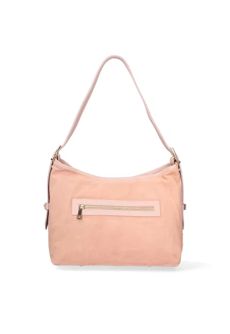 Велурена чанта за рамо Araminta Pro - Прашно розово