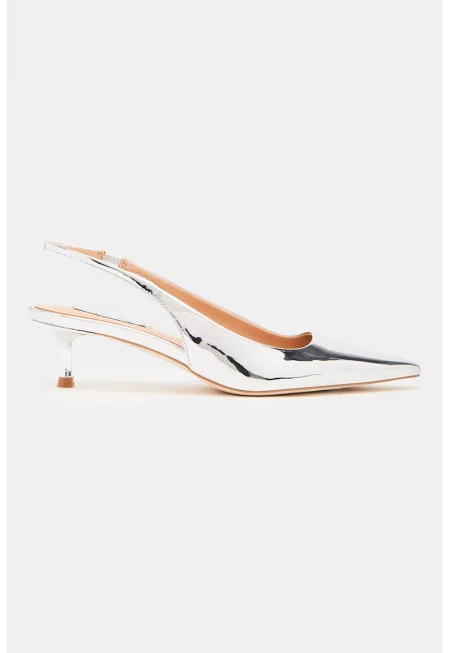 Заострени обувки Kari с отворена пета - Сребрист