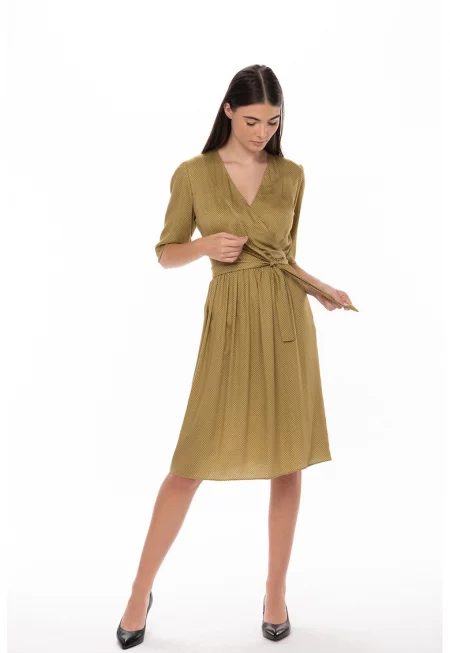 Застъпена рокля с принт