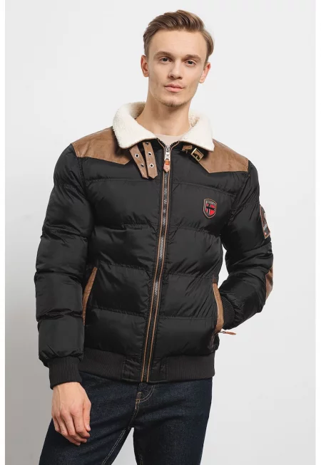 Зимно капитонирано яке Abramovitch - Черен/Тъмнокафяв