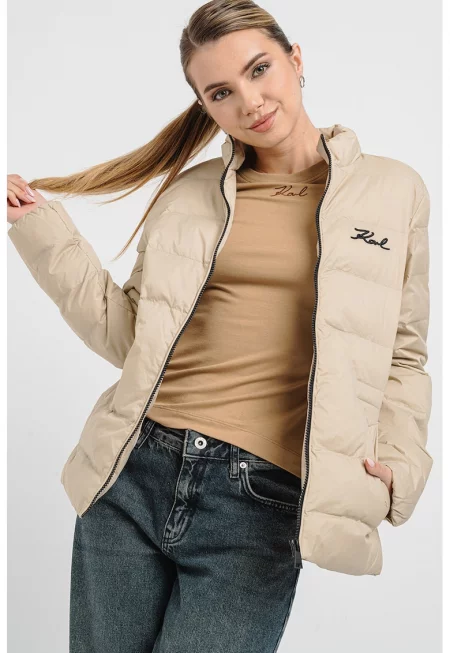 Зимно яке с бродирано лого - Бежов